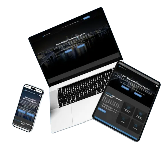 Diverse team collaborating over a laptop in an office setting.